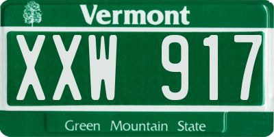 VT license plate XXW917