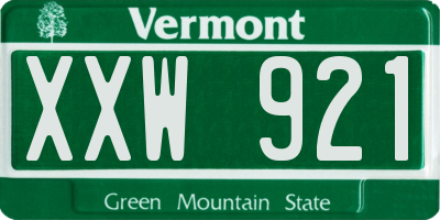 VT license plate XXW921