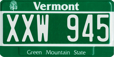 VT license plate XXW945
