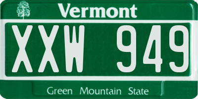 VT license plate XXW949