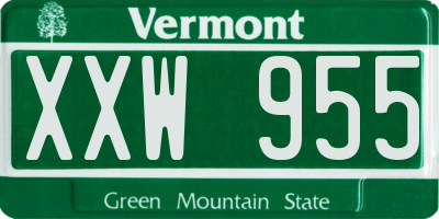 VT license plate XXW955