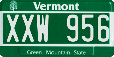 VT license plate XXW956