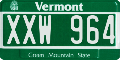 VT license plate XXW964