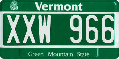 VT license plate XXW966
