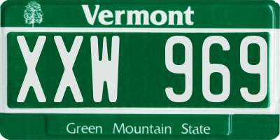 VT license plate XXW969