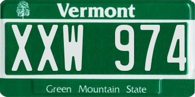 VT license plate XXW974