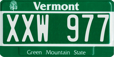 VT license plate XXW977