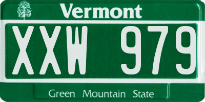 VT license plate XXW979