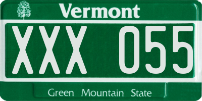 VT license plate XXX055