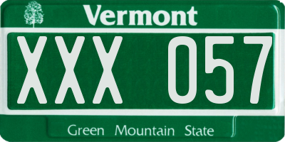 VT license plate XXX057