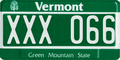 VT license plate XXX066