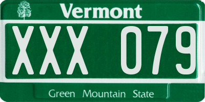 VT license plate XXX079