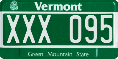 VT license plate XXX095