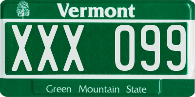 VT license plate XXX099