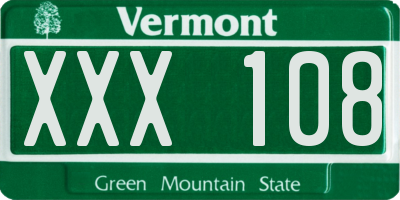 VT license plate XXX108