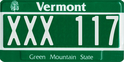 VT license plate XXX117