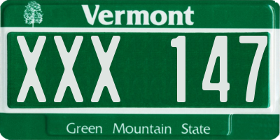 VT license plate XXX147