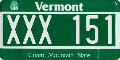 VT license plate XXX151