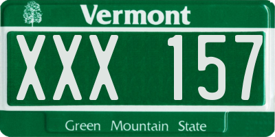VT license plate XXX157