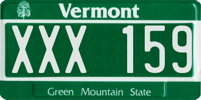 VT license plate XXX159