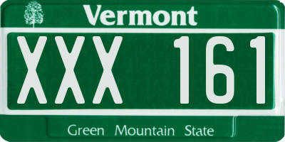 VT license plate XXX161