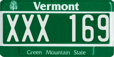 VT license plate XXX169