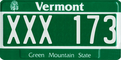 VT license plate XXX173