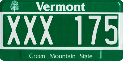 VT license plate XXX175