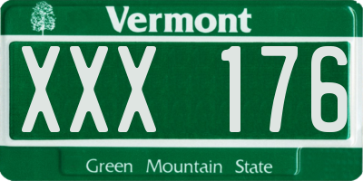 VT license plate XXX176