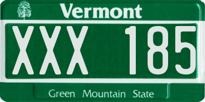VT license plate XXX185