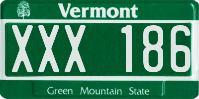 VT license plate XXX186