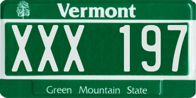 VT license plate XXX197