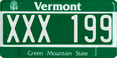 VT license plate XXX199