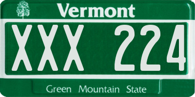VT license plate XXX224