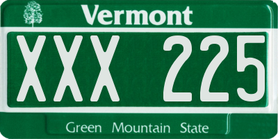 VT license plate XXX225