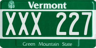 VT license plate XXX227