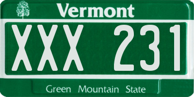 VT license plate XXX231