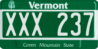 VT license plate XXX237