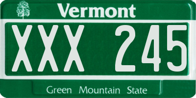 VT license plate XXX245