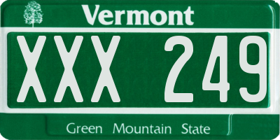 VT license plate XXX249