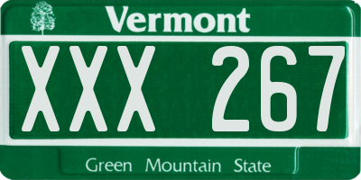 VT license plate XXX267