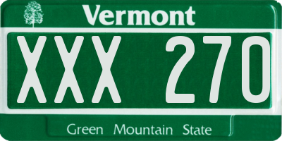 VT license plate XXX270