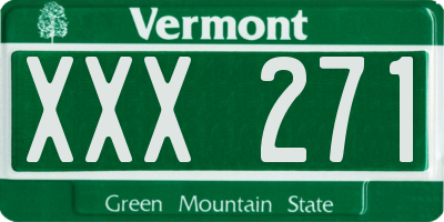VT license plate XXX271