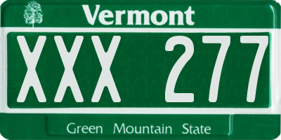 VT license plate XXX277