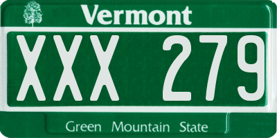 VT license plate XXX279