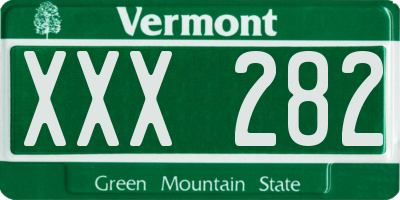 VT license plate XXX282