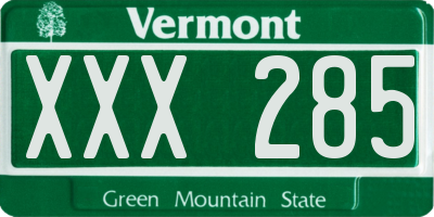 VT license plate XXX285