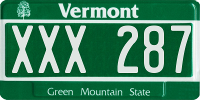 VT license plate XXX287
