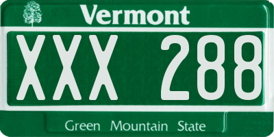 VT license plate XXX288