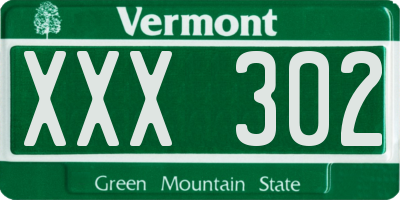 VT license plate XXX302